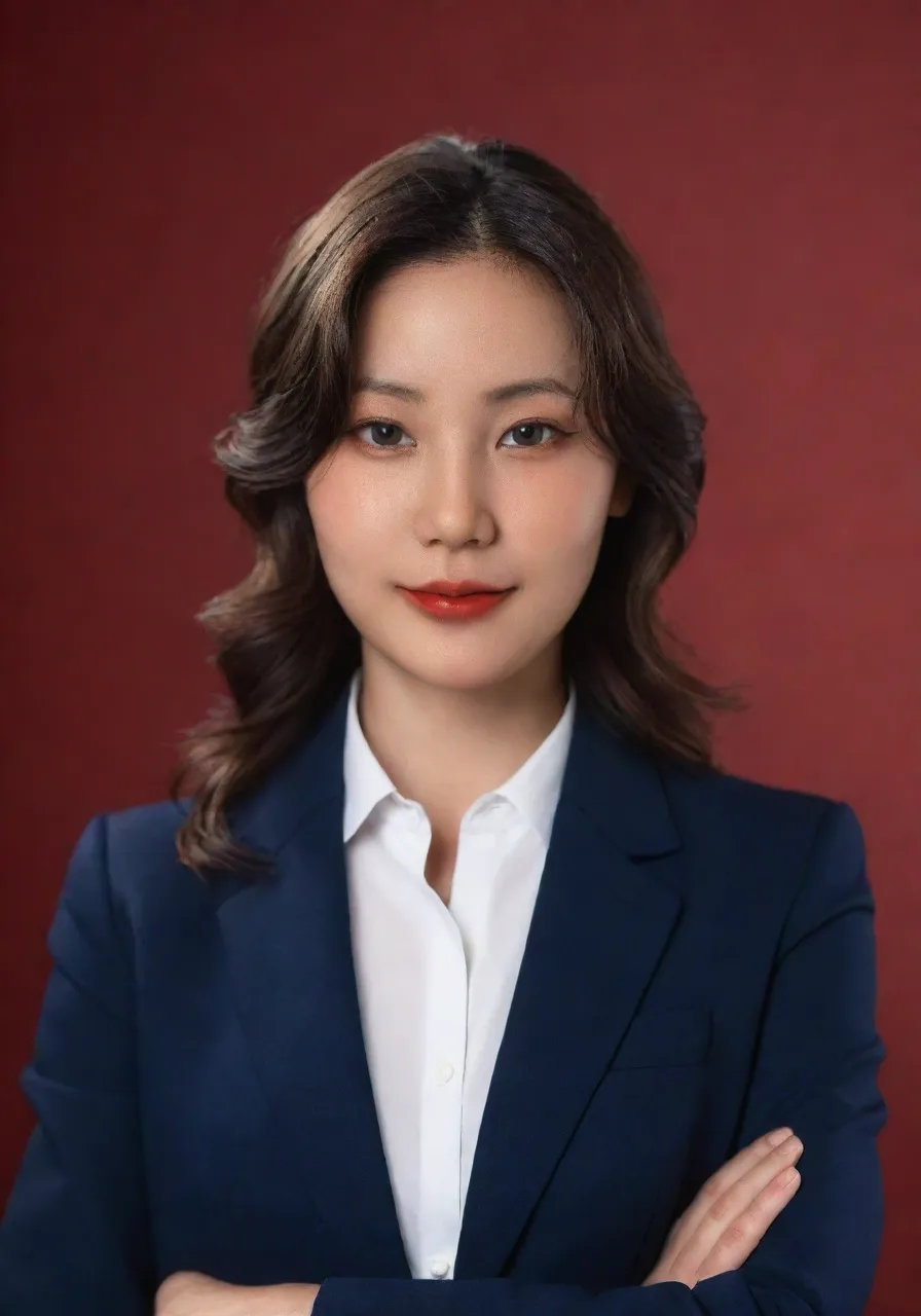 A portrait of a young woman with short hair
